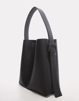 Leather bucket tote bag