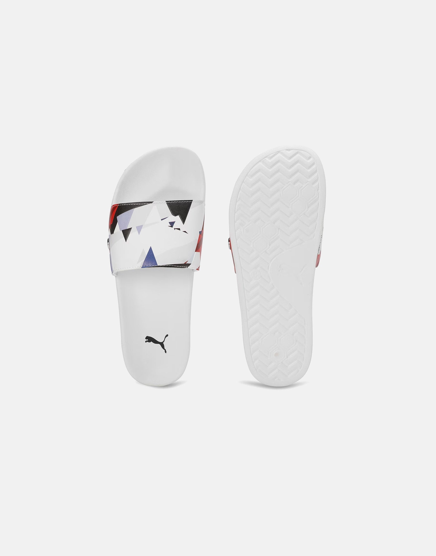 Graphic Print Open-Toe Slides