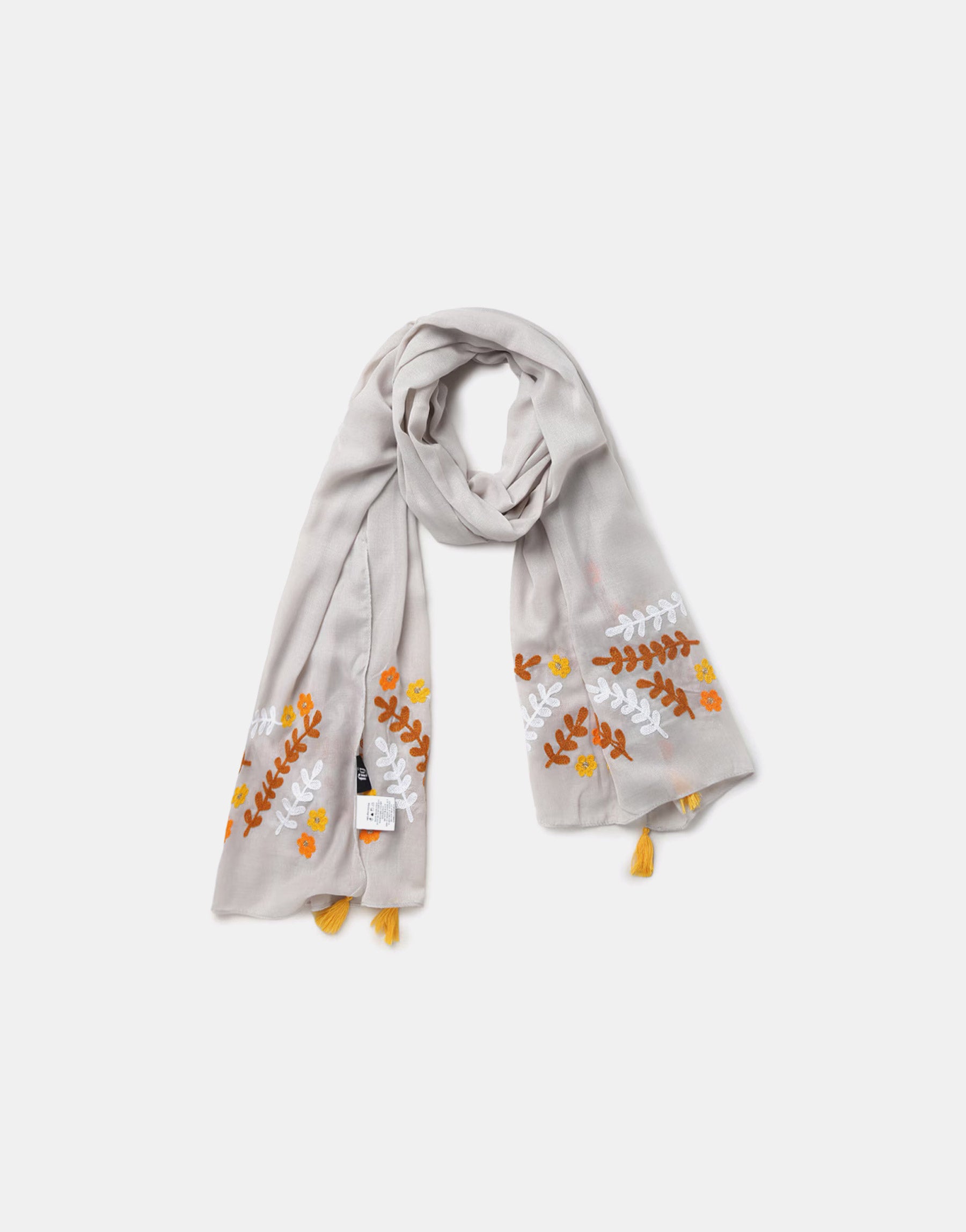 Floral Embroidered Scarf