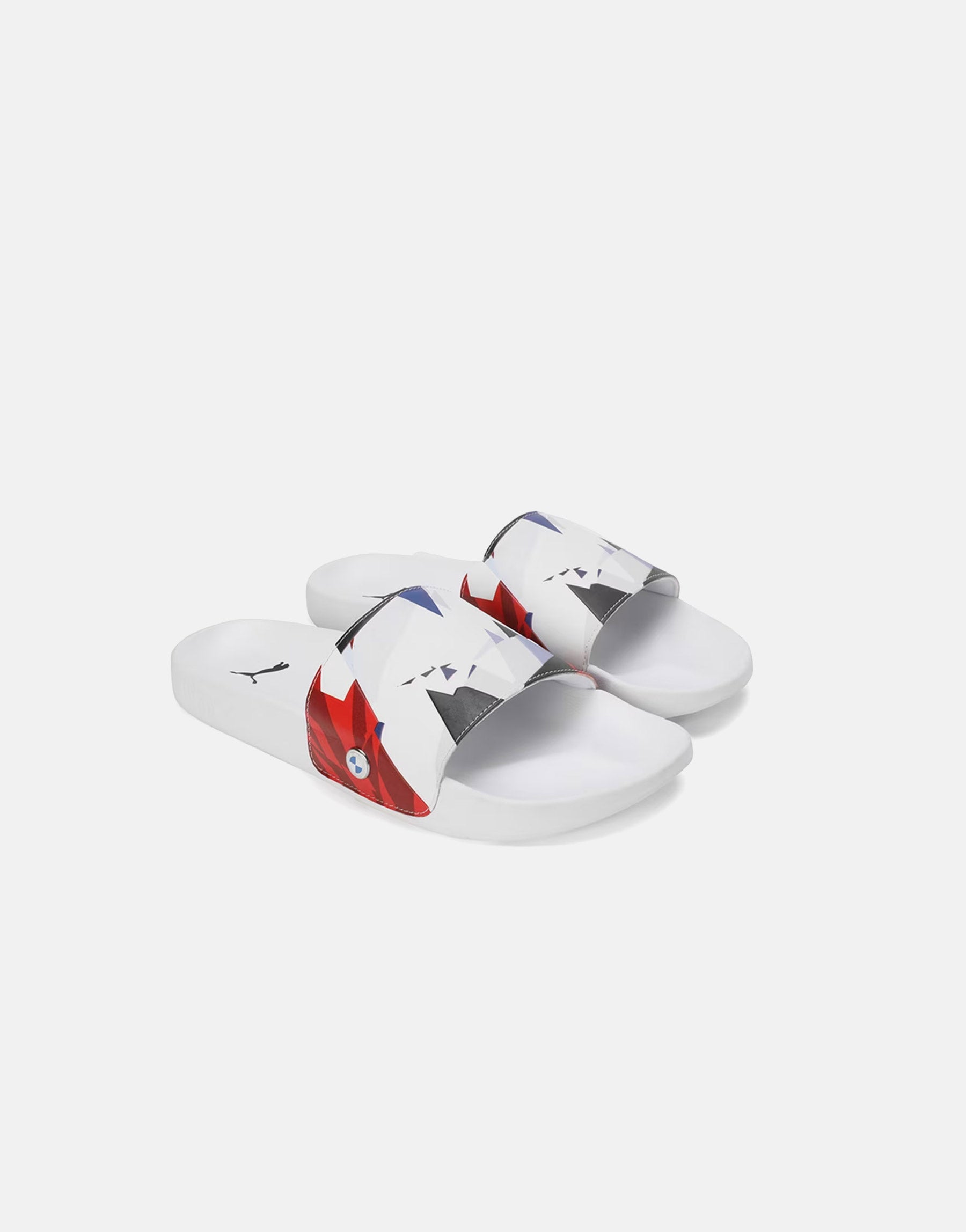 Graphic Print Open-Toe Slides
