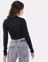 Long sleeve button top