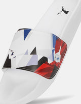 Graphic Print Open-Toe Slides