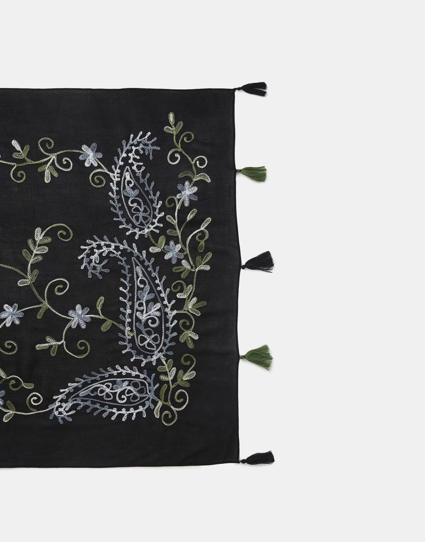 Floral Embroidered Scarf