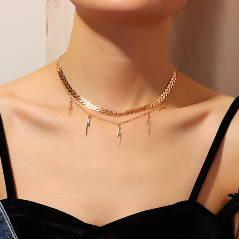 Sparkling Chain Choker Necklace