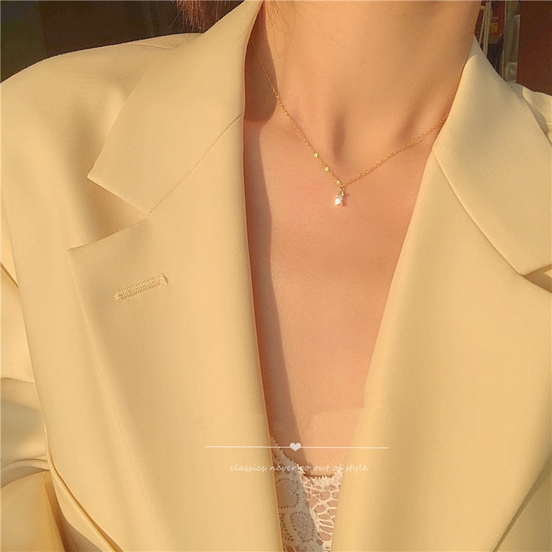 Small Square Diamond Pendant