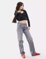 Long sleeve button top