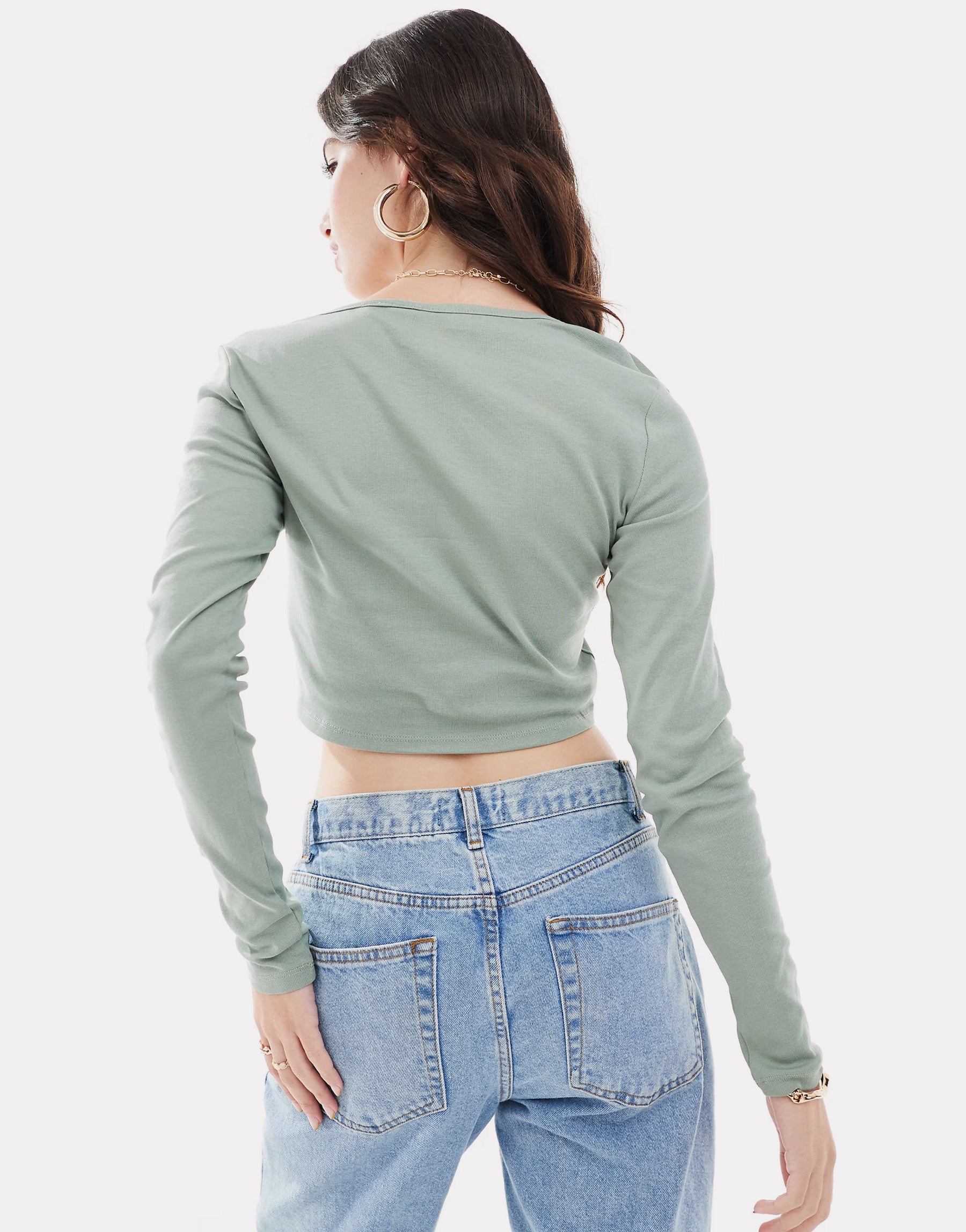 Long sleeve button top