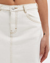 Denim maxi skirt - off white