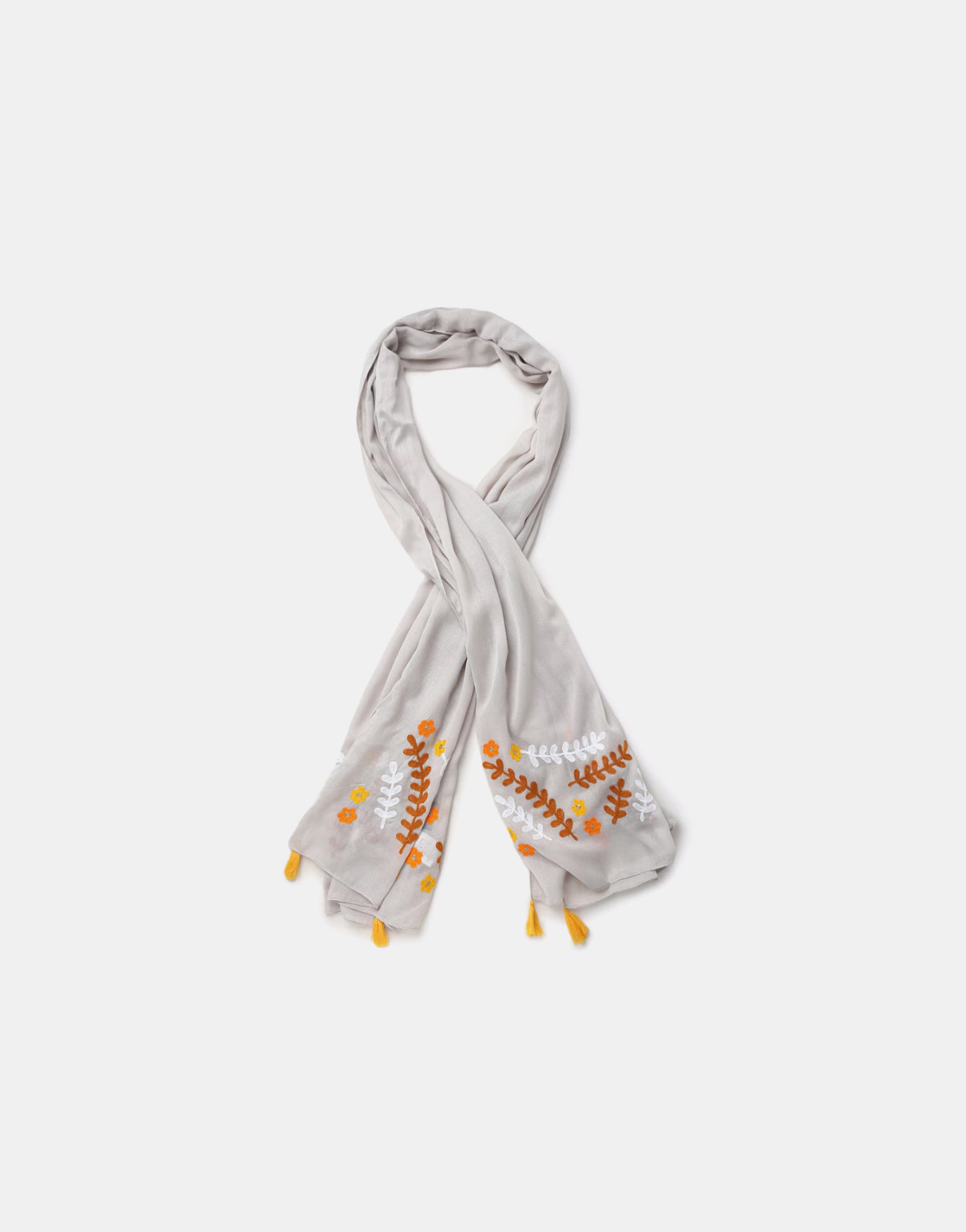 Floral Embroidered Scarf